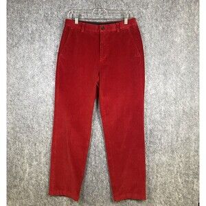Brooks Brothers Clark Fit 100% Cotton Red Corduroy Chino Pants Size 32x29.5